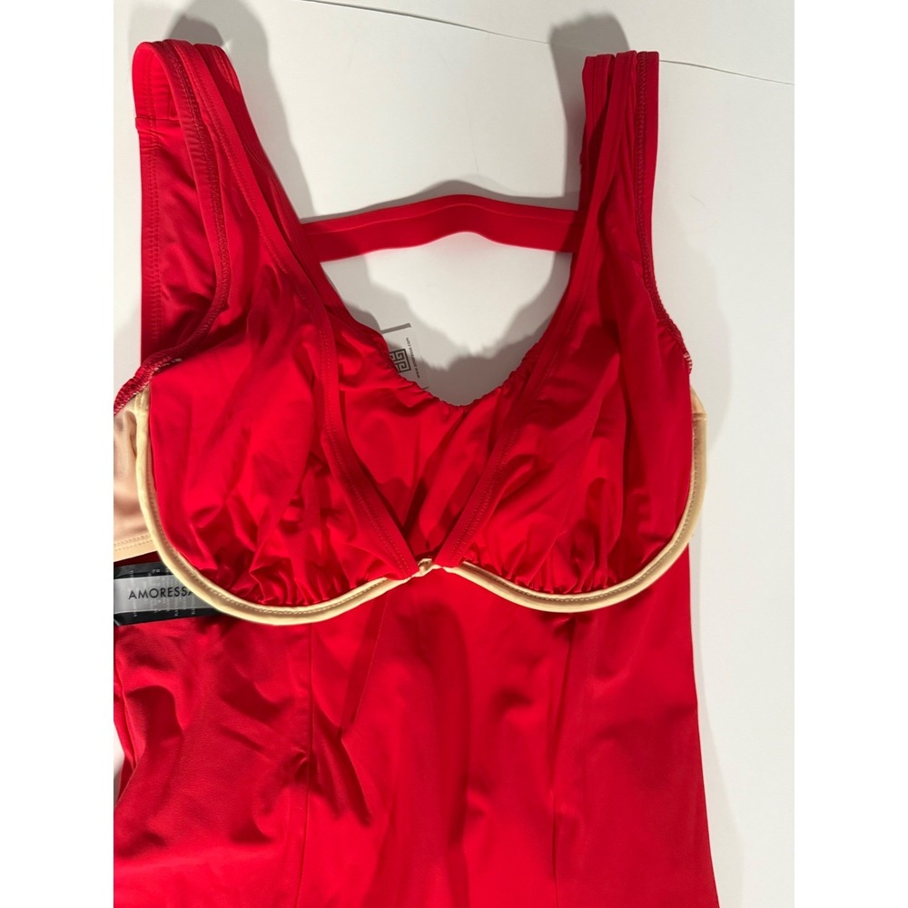 NWT Amoressa by Miraclesuit Discotheque Andy Red Shaping Underwire Swimsuit 6 - Picture 7 of 16